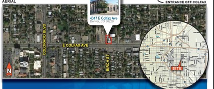 4347 E Colfax Ave, Denver, CO - aerial  map view