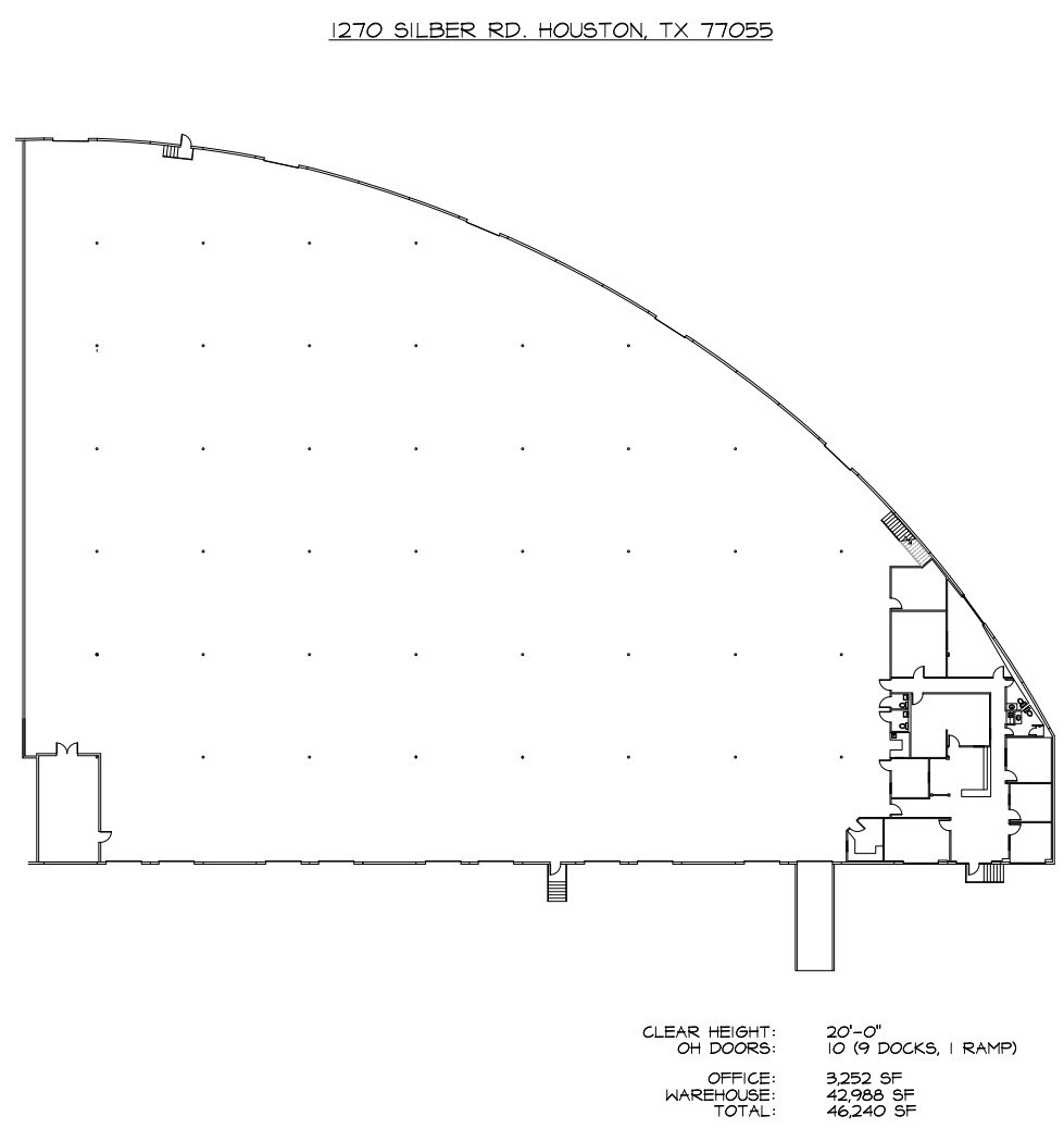 1244-1288 Silber Rd, Houston, TX for lease Floor Plan- Image 1 of 1
