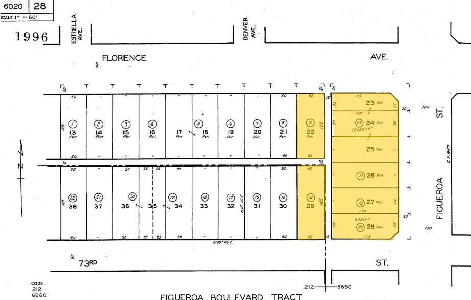7201 S Figueroa St, Los Angeles, CA for lease - Plat Map - Image 2 of 2