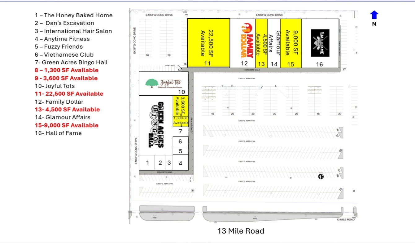 5633-5847 E Thirteen Mile Rd, Warren, MI for lease Floor Plan- Image 1 of 1