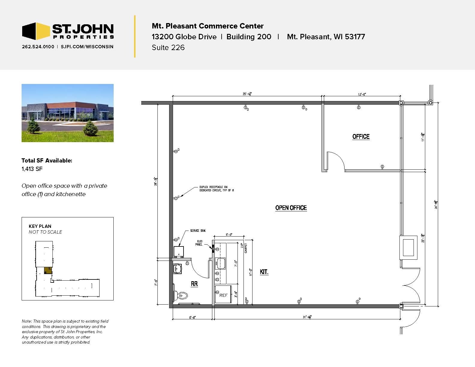 13203 Globe Dr, Mount Pleasant, WI for lease Floor Plan- Image 1 of 1