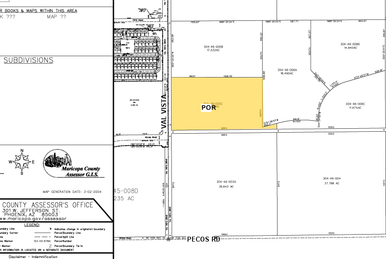 Land in Gilbert, AZ for sale Plat Map- Image 1 of 2