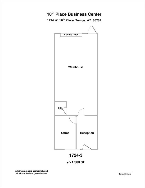 1724 W 10th Pl, Tempe, AZ for lease Floor Plan- Image 1 of 1