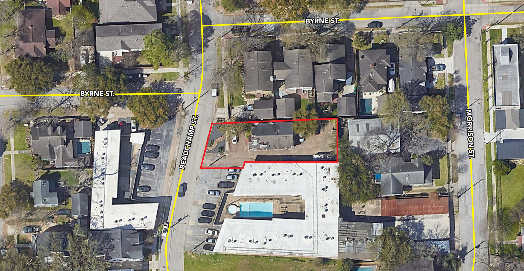 2812 Beauchamp St, Houston, TX for lease Aerial- Image 1 of 3