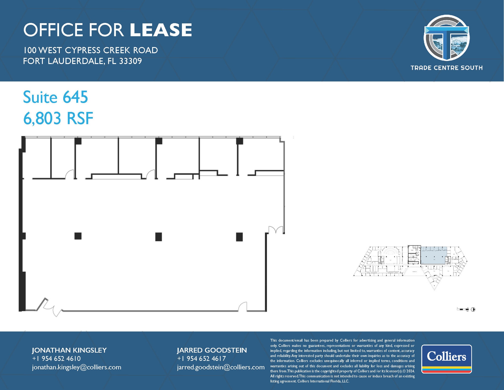 100 W Cypress Creek Rd, Fort Lauderdale, FL for lease Floor Plan- Image 1 of 1