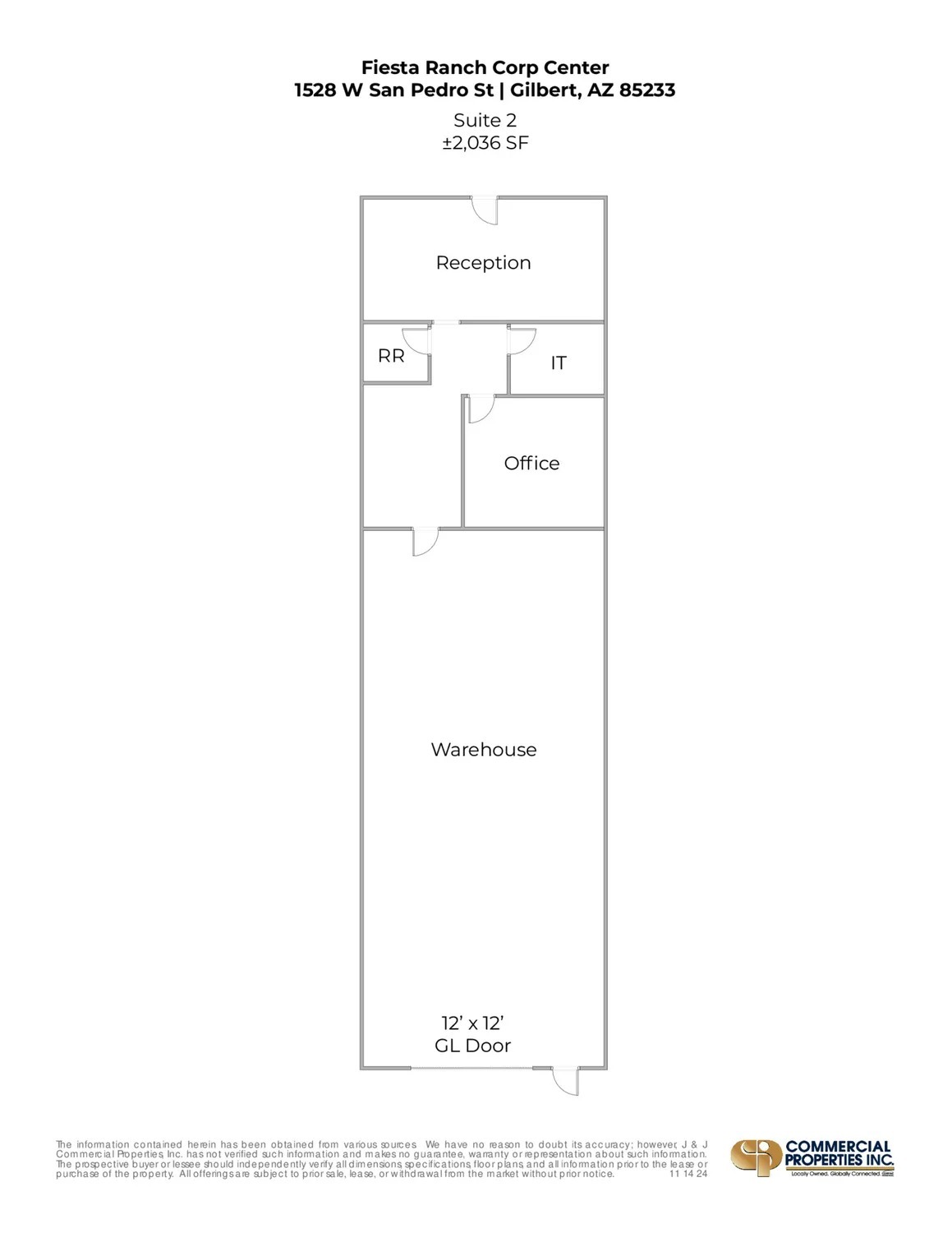 1528 W San Pedro St, Gilbert, AZ for lease Floor Plan- Image 1 of 1