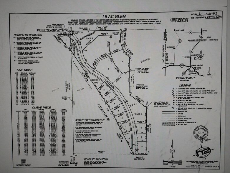 Lot 2 & 3 Blk 1 Lilac Ln ln, Coeur d'Alene, ID for sale - Plat Map - Image 1 of 9