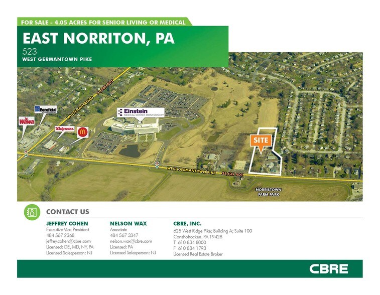 523 W Germantown Pike, East Norriton Township, PA for sale - Aerial - Image 1 of 1