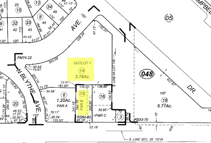 NEC Herndon & Blythe Ave, Fresno, CA for sale - Plat Map - Image 2 of 2