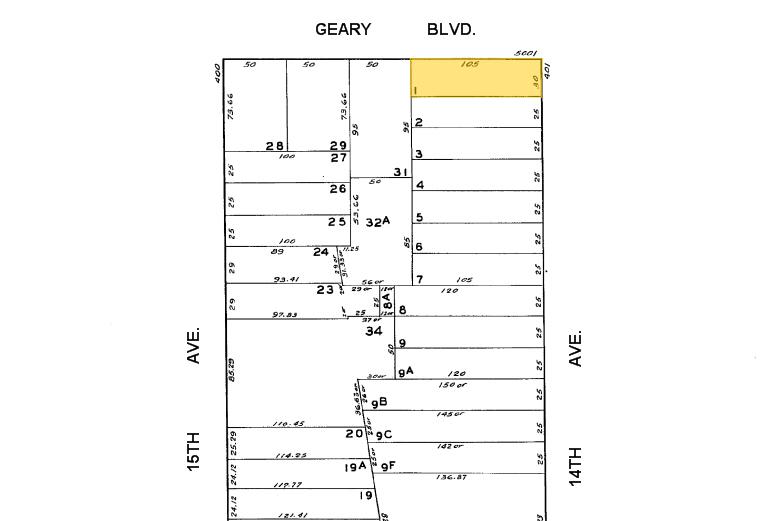 5001 Geary Blvd, San Francisco, CA for sale - Plat Map - Image 1 of 1