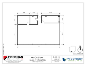 34405 W 12 Mile Rd, Farmington Hills, MI for lease Floor Plan- Image 1 of 2