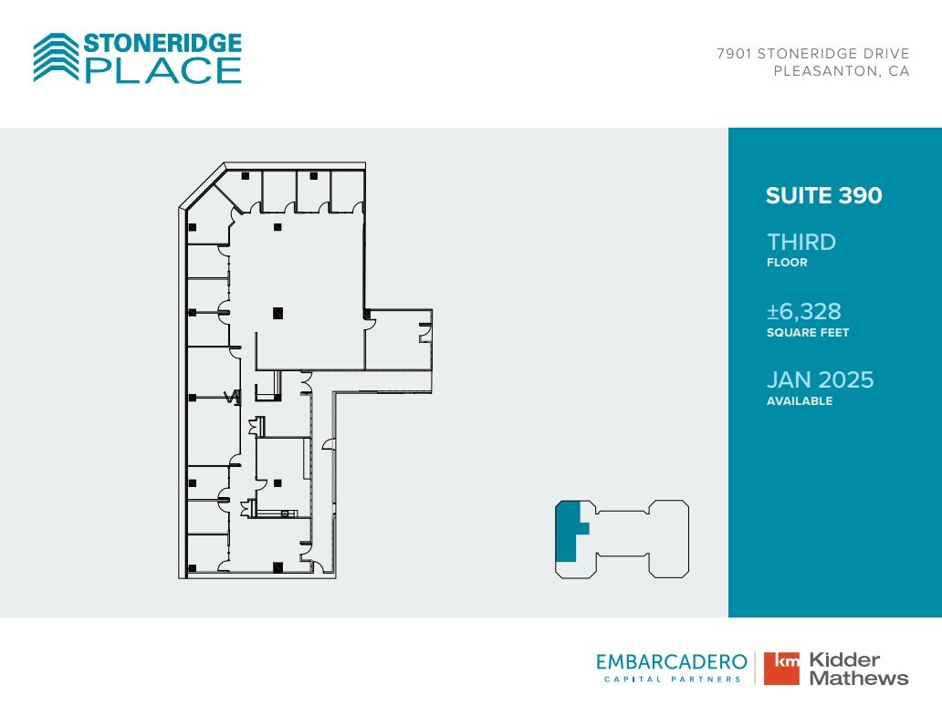 7901 Stoneridge Dr, Pleasanton, CA for lease Floor Plan- Image 1 of 2