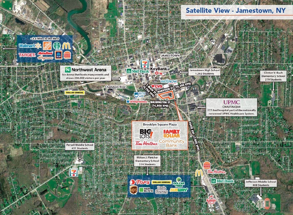 21-41 S Main St, Jamestown, NY for lease Aerial- Image 1 of 7