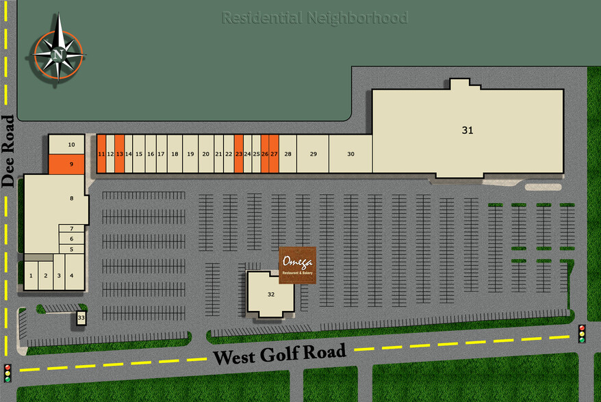 9000-9196 W Golf Rd, Niles, IL for lease - Site Plan - Image 1 of 2