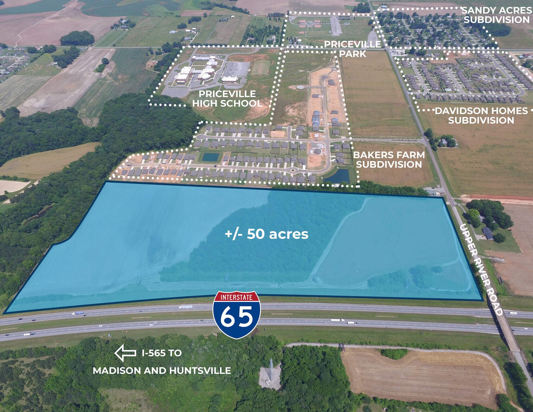 82 E Upper River Rd, Decatur, AL for sale Aerial- Image 1 of 3