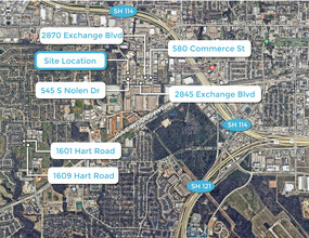 535 S Nolen Dr, Southlake, TX - aerial  map view