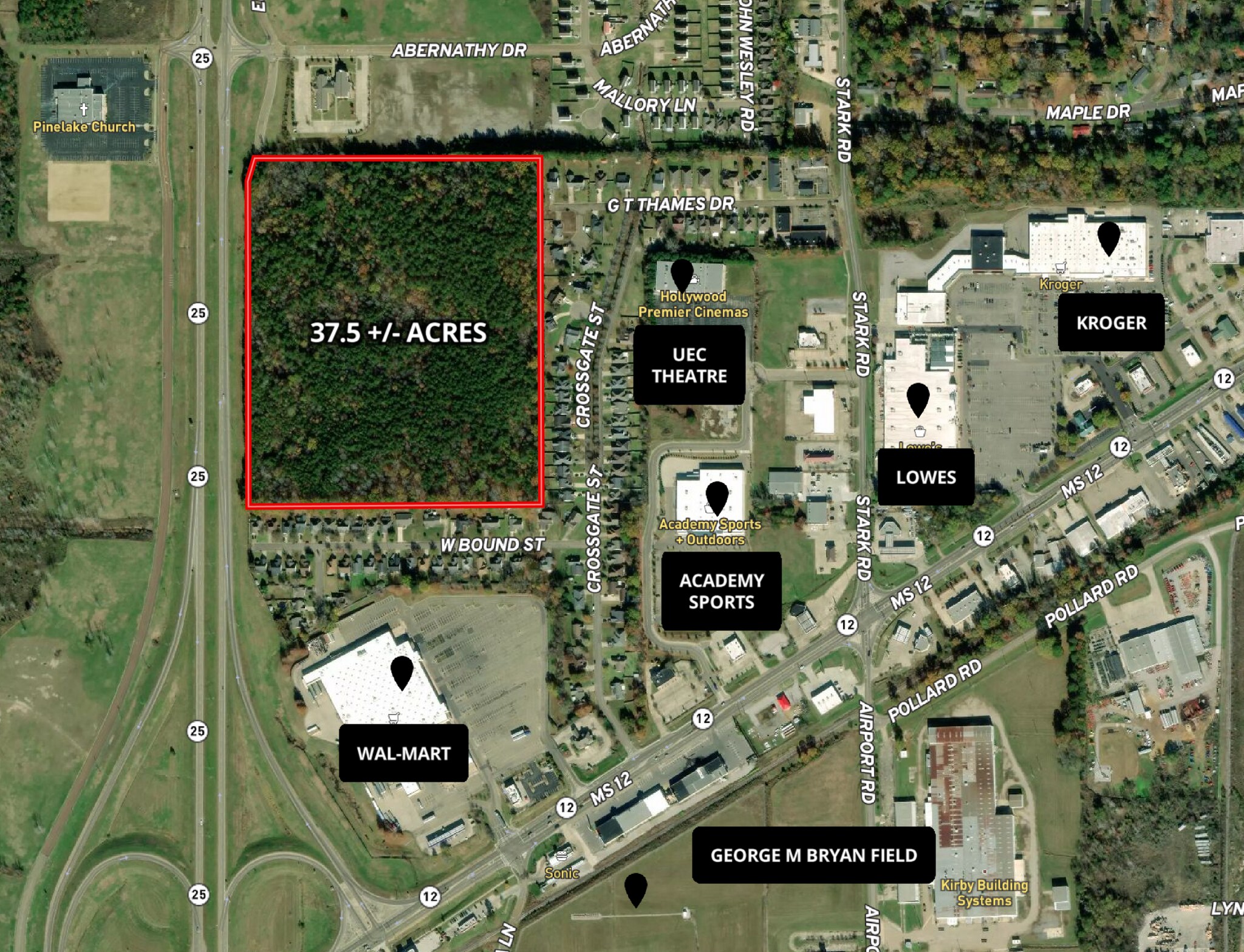 HIGHWAY 25 SOUTH, Starkville, MS for sale Aerial- Image 1 of 1