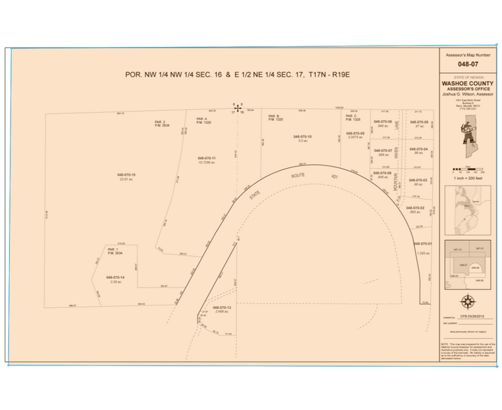 0 Mount Rose Hwy, Reno, NV for sale - Plat Map - Image 2 of 2