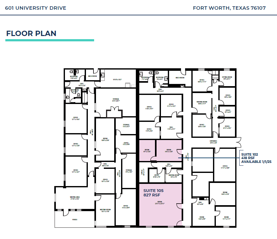 601 University Dr, Fort Worth, TX for lease Floor Plan- Image 1 of 1