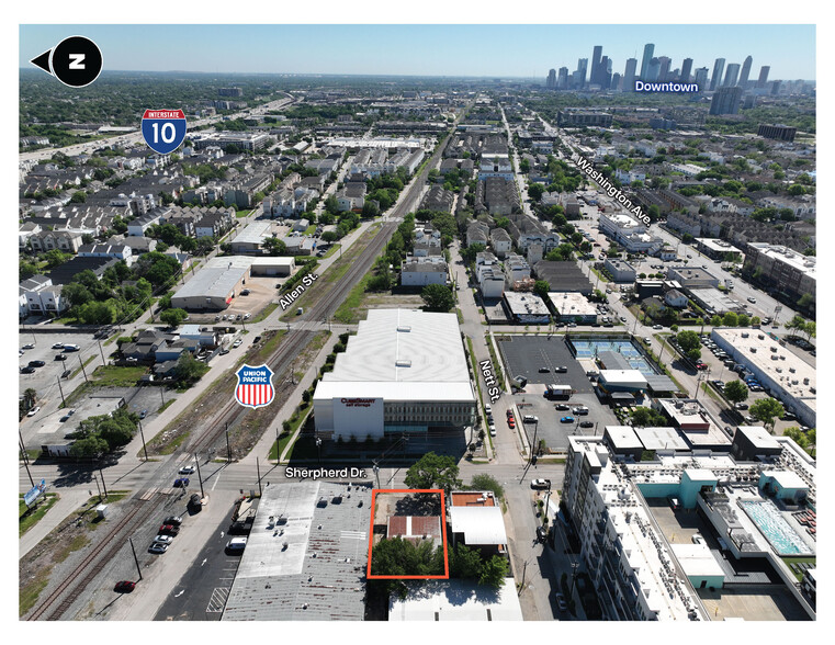 1213 Shepherd Dr, Houston, TX for lease - Aerial - Image 2 of 9