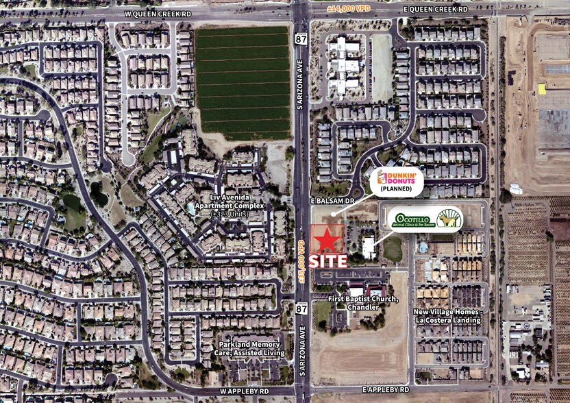 S S/SEC Arizona Ave & Queen Creek Ave, Chandler, AZ for lease - Aerial - Image 2 of 4