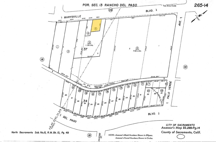 3034 Marysville Blvd, Sacramento, CA for sale - Plat Map - Image 1 of 1