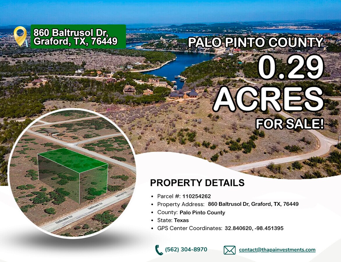 860 Baltrusol, Graford, TX 76449 Land for Sale
