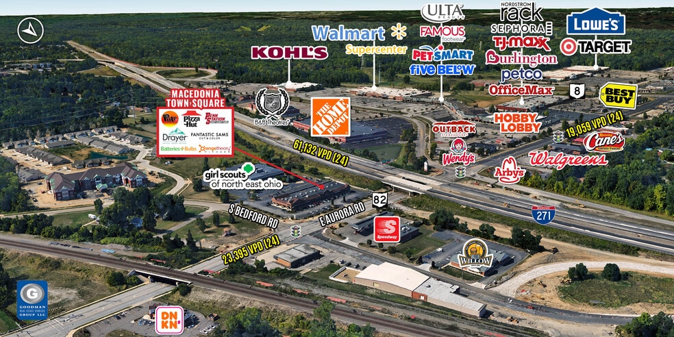 746 E Aurora Rd, Macedonia, OH for lease - Aerial - Image 2 of 5