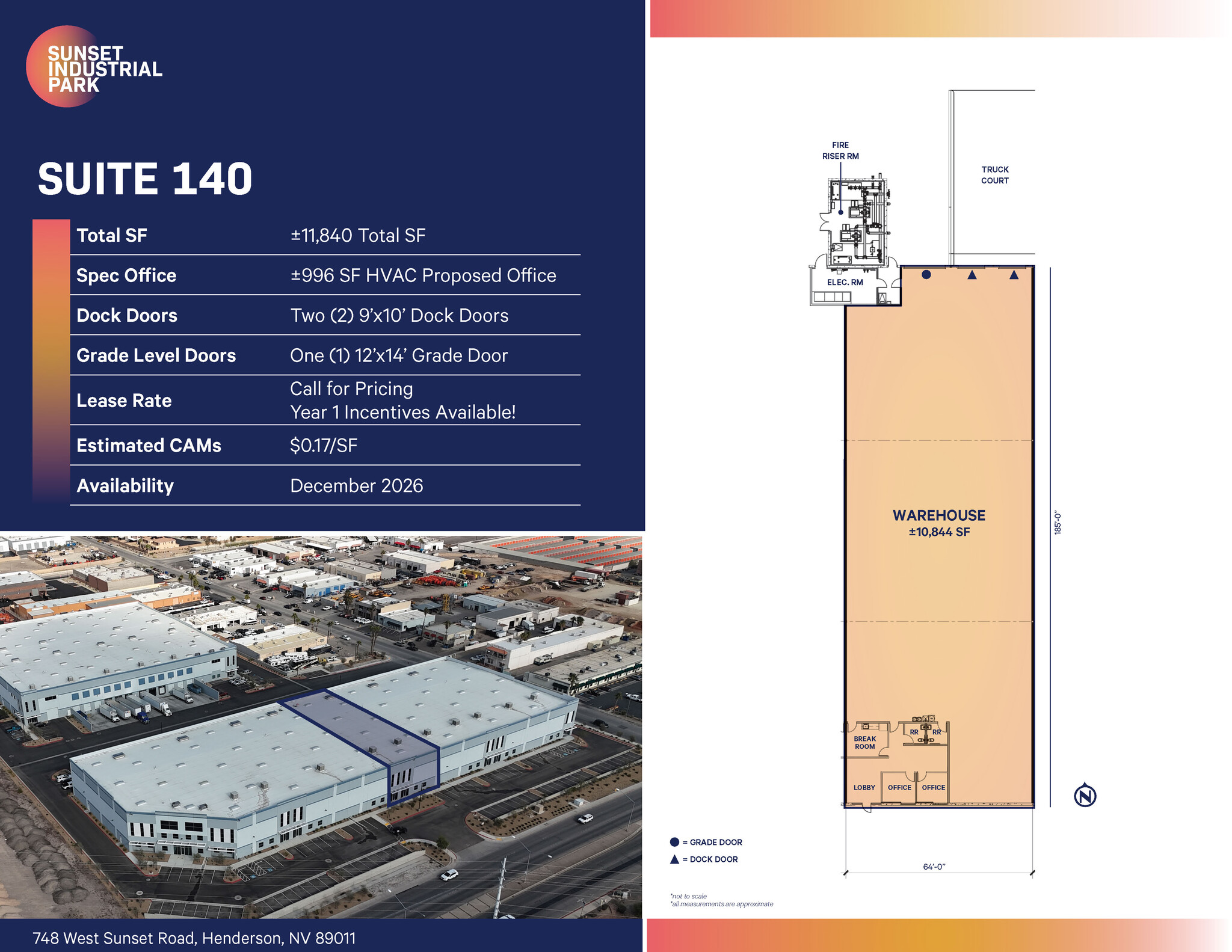 748 W Sunset Rd, Henderson, NV for lease Floor Plan- Image 1 of 2