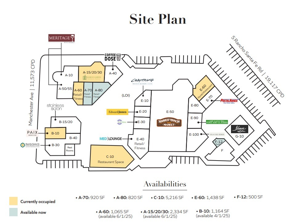 162 S Rancho Santa Fe Rd, Encinitas, CA for lease Site Plan- Image 1 of 2