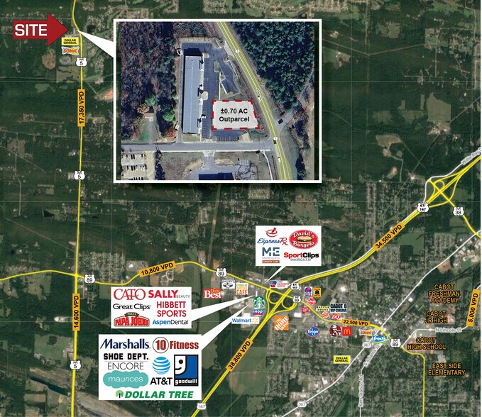 15506 S 5 Hwy, Cabot, AR for lease - Aerial - Image 2 of 2