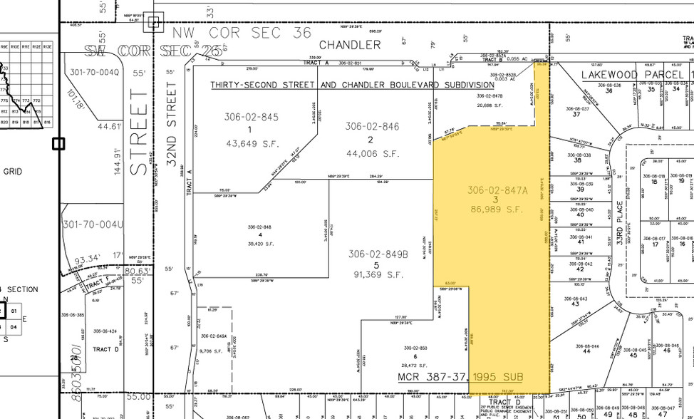 3233 E Chandler Blvd, Phoenix, AZ for lease - Plat Map - Image 2 of 6