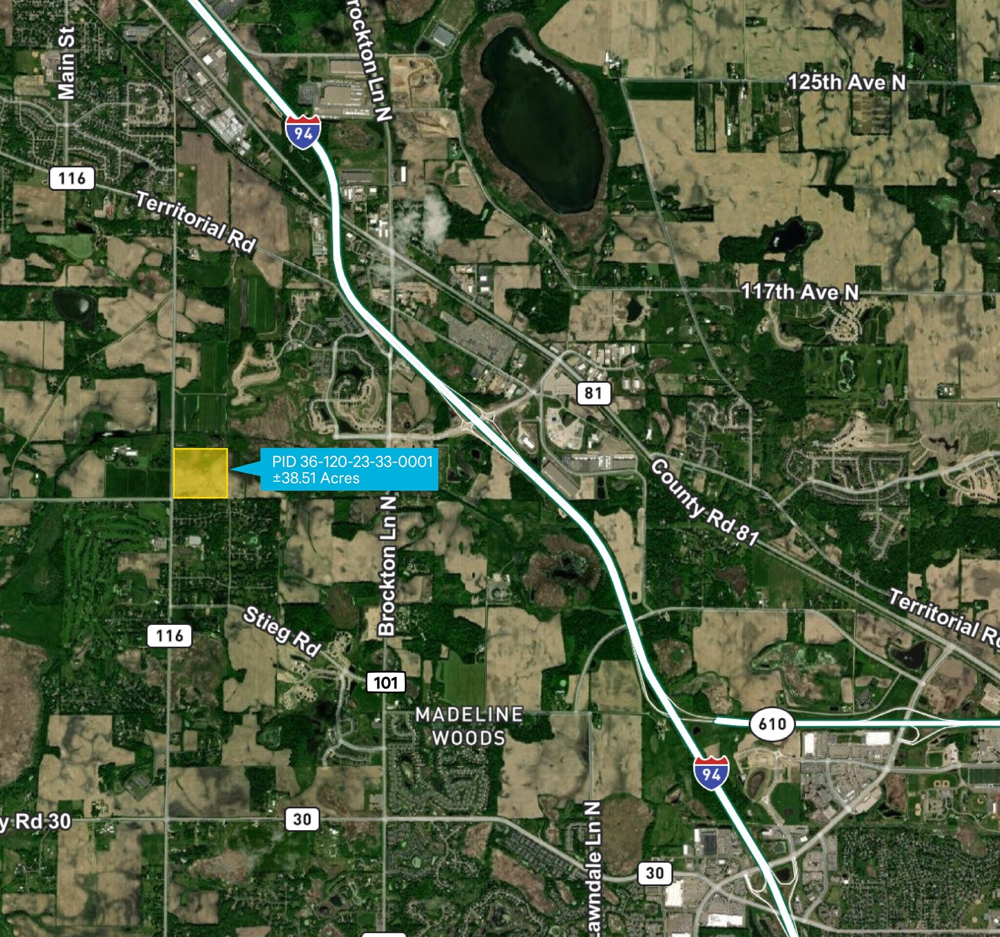 109th Ave and Fletcher Lane, Rogers, MN for sale Aerial- Image 1 of 1