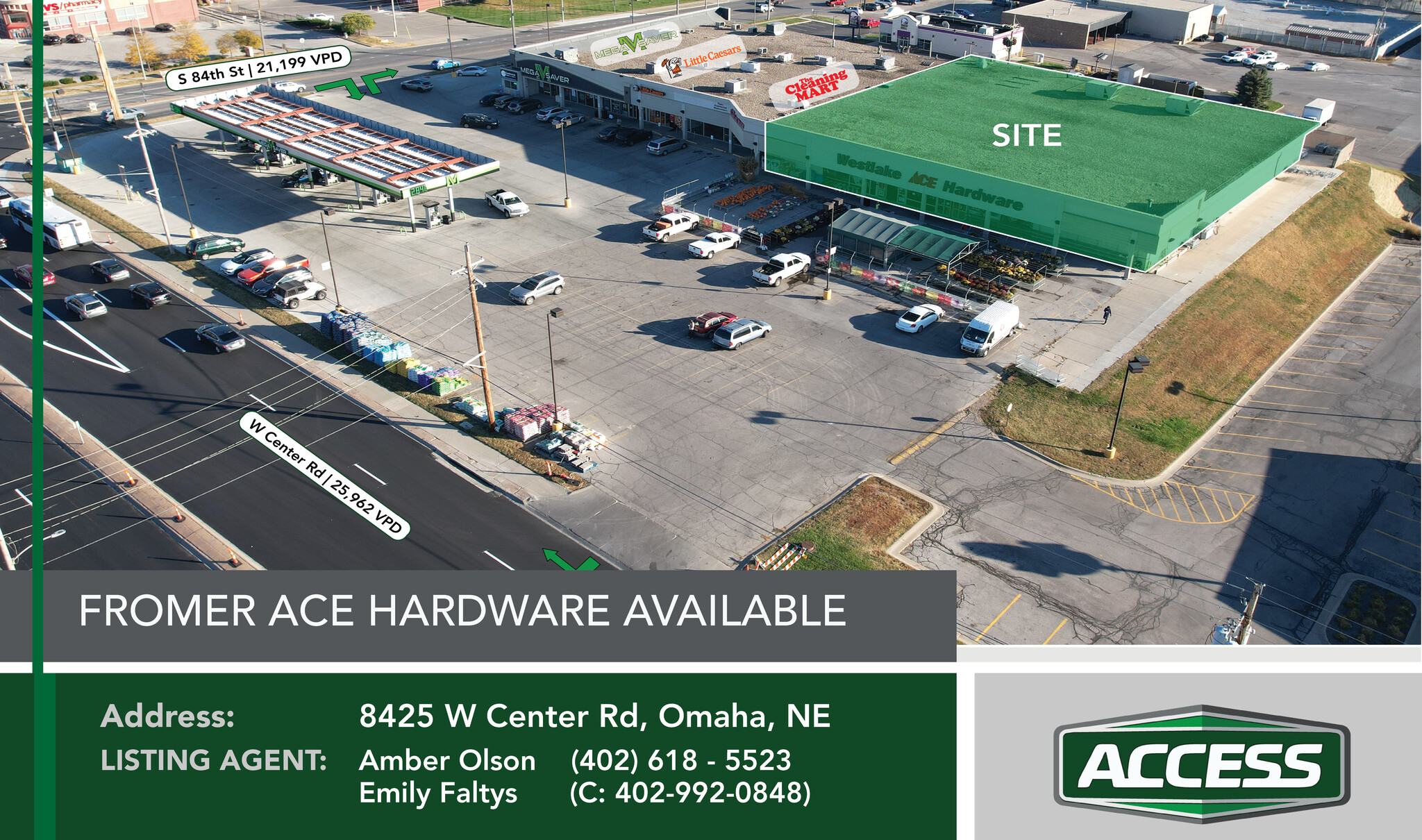 8425 W Center Rd, Omaha, NE for lease Aerial- Image 1 of 5