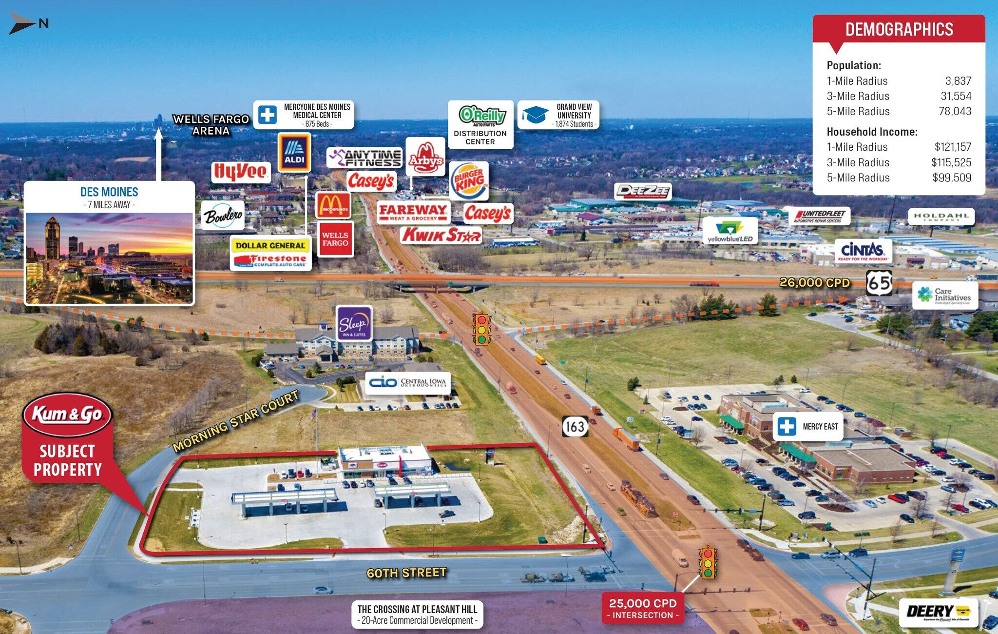 5970 Morning Star Ct, Des Moines, IA for sale Aerial- Image 1 of 1