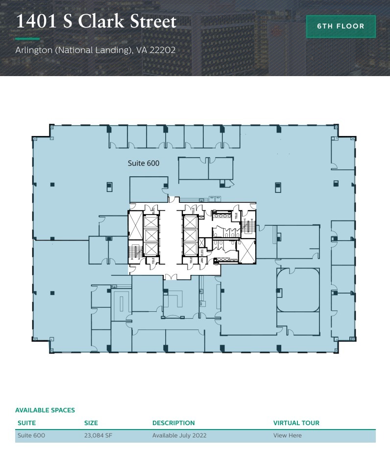 1401 S Clark St, Arlington, VA for lease Floor Plan- Image 1 of 1