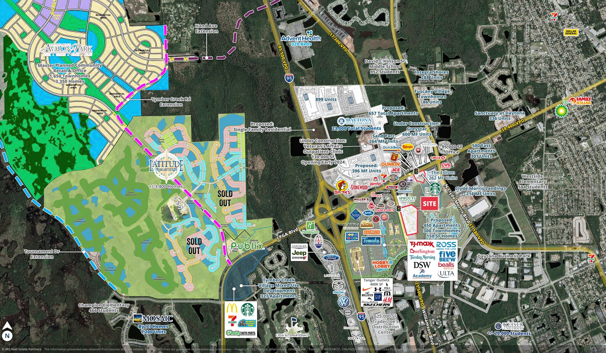 SEQ of LPGA & Williamson, Daytona Beach, FL for lease Aerial- Image 1 of 2