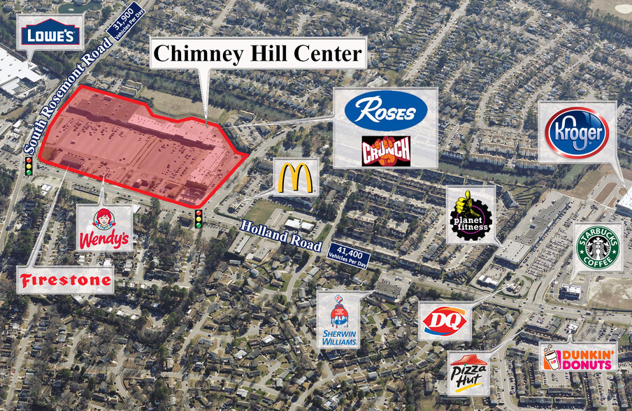 801-929 Chimney Hill Shopping Ctr, Virginia Beach, VA for lease - Aerial - Image 1 of 2