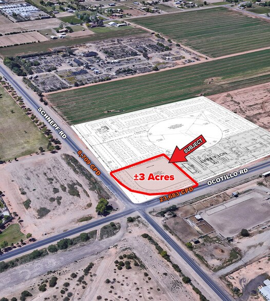 SW Ocotillo Rd & Schnepf Rd, San Tan Valley, AZ for sale - Ocotillo-Rd-Schnepf-Rd-SWC-OBLIQUE_PACAKGE - Image 1 of 5