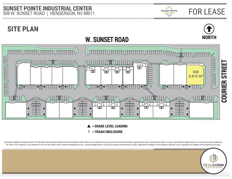 509 W Sunset Rd, Henderson, NV for lease - Site Plan - Image 2 of 7