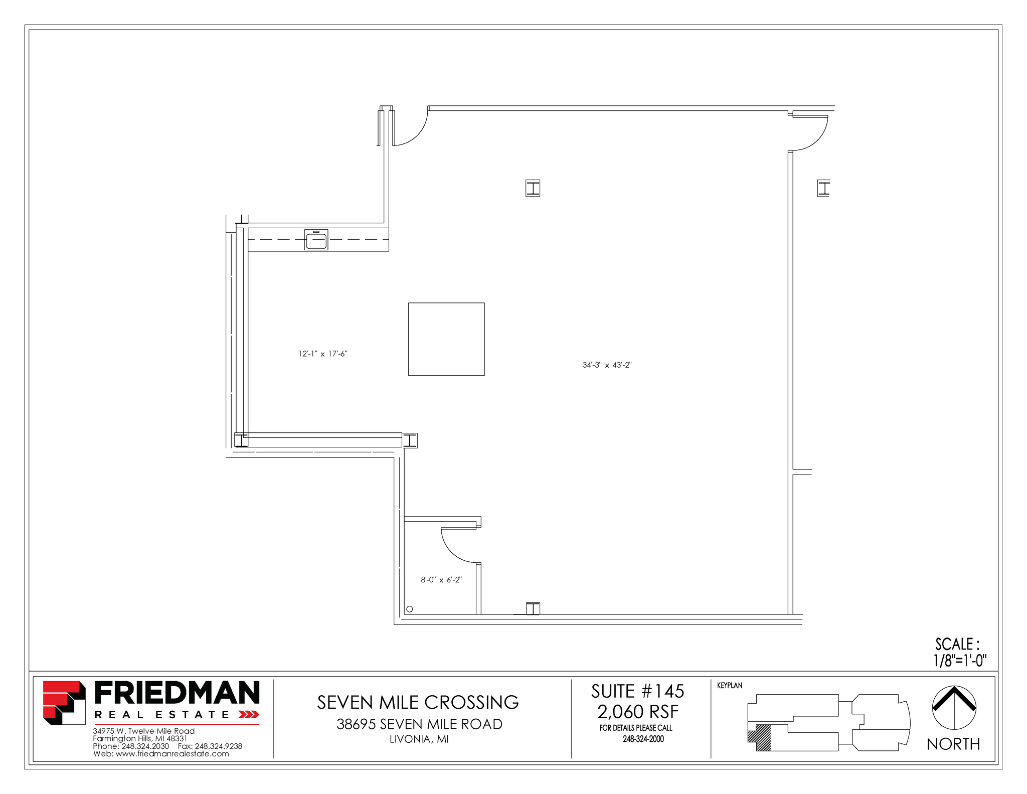 38705 7 Mile Rd, Livonia, MI for lease Floor Plan- Image 1 of 2