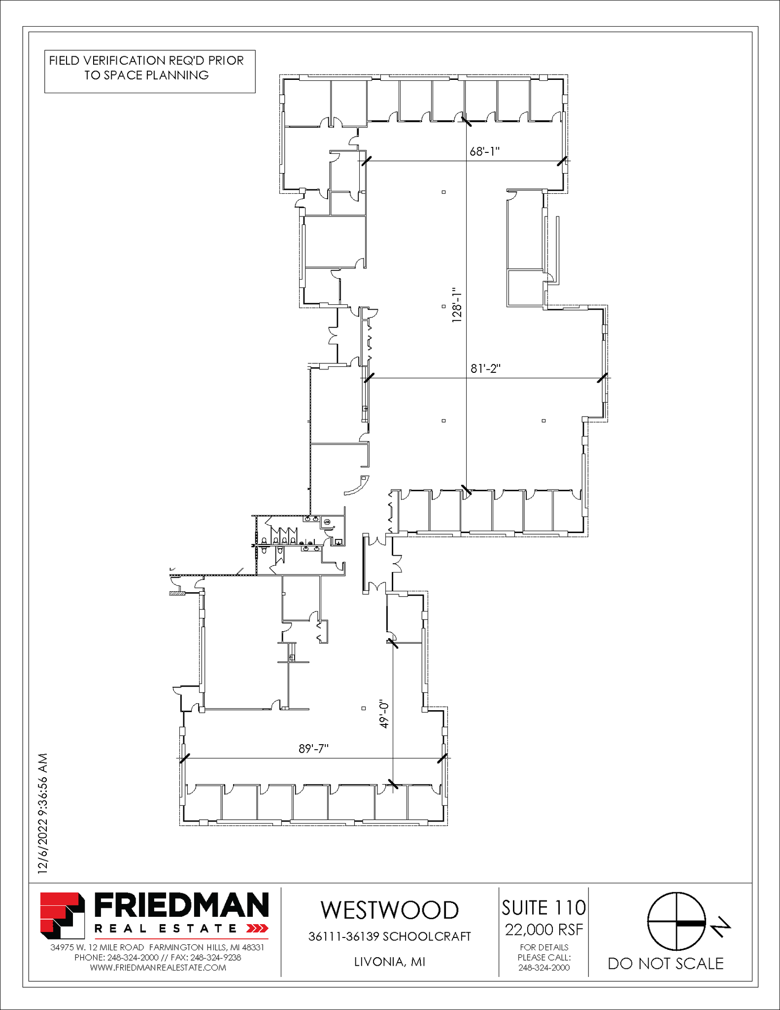 36111-36119 Schoolcraft Rd, Livonia, MI for lease Floor Plan- Image 1 of 3