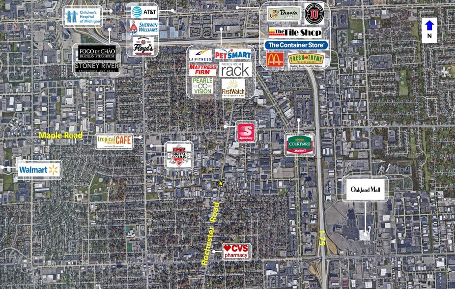 1090 Rochester Rd, Troy, MI for sale - Aerial - Image 2 of 10