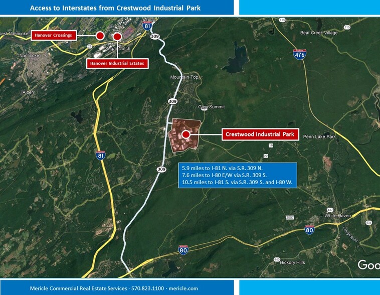 1201 Crestwood Dr, Mountain Top, PA for lease - Aerial - Image 2 of 2