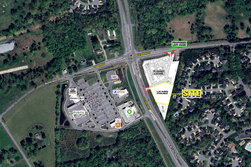 Weddington Rd & George W. Liles Pkwy Pkwy, Concord, NC for lease - Aerial - Image 3 of 4