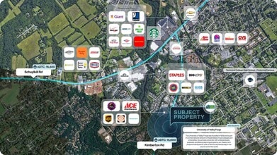 525 Kimberton Dr, Phoenixville, PA - AERIAL map view