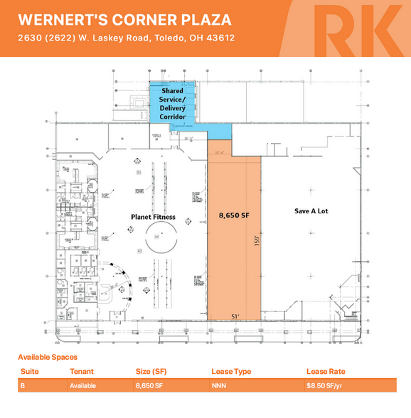 2622 W Laskey Rd, Toledo, OH for lease - Floor Plan - Image 2 of 4