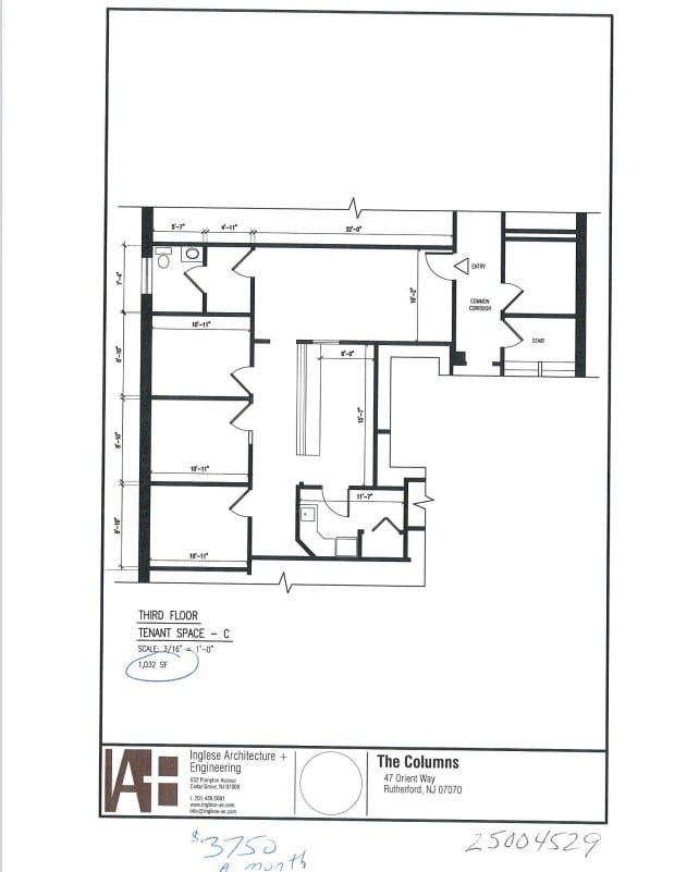45-47 Orient Way, Rutherford, NJ for lease Floor Plan- Image 1 of 2