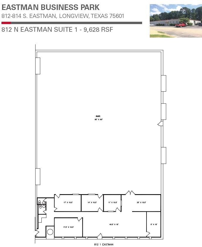 812 S Eastman Rd, Longview, TX for lease Floor Plan- Image 1 of 2