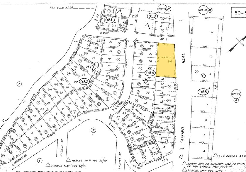 300 El Camino Real, San Carlos, CA for lease - Plat Map - Image 2 of 3